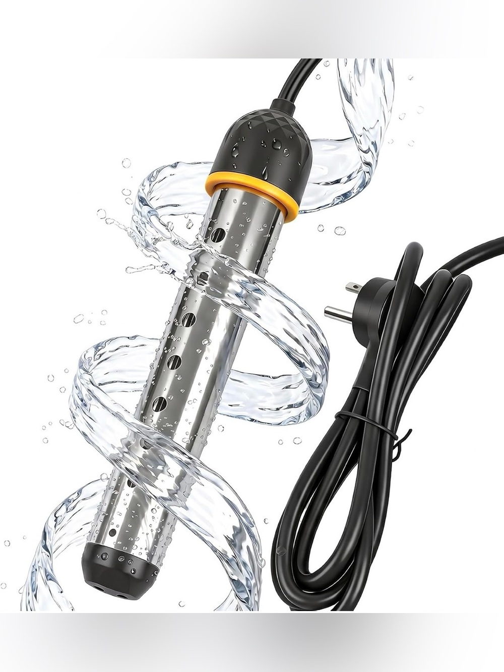 NWT Portable Immersion Water Heater 2000W Upgraded Stainless Steel with (1PC)